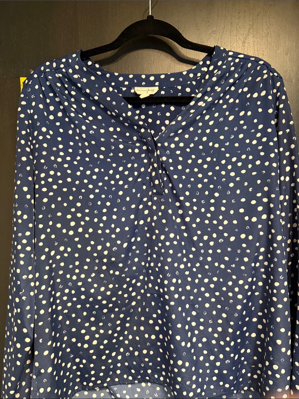 Maison Jules Blue Polka Dot Blouse with White Spots